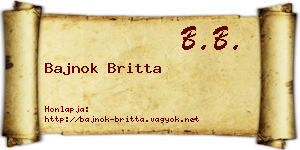 Bajnok Britta névjegykártya